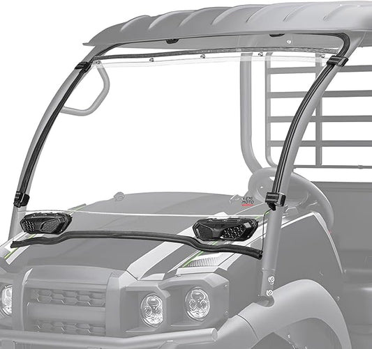 KEMIMOTO Vented Windshield Compatible with Kawasaki Mule SX SE XC LE 2017+, Scratch Resistant 1/4" Thick Polycarbonate Hard Coated UTV Front Windscreen