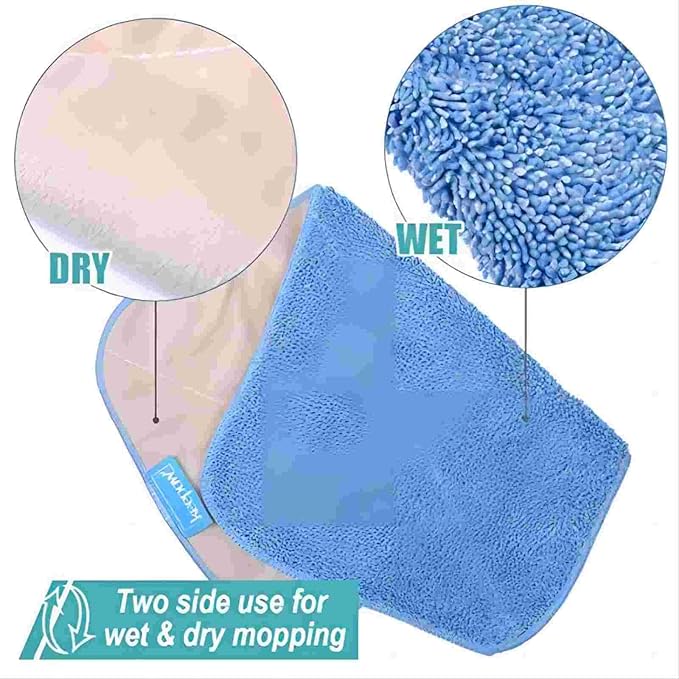 KEEPOW Microfiber Mop Cloth Refills Compatible with MR.SIGA Professional Microfiber Mop, Double Side use, Wet & Dry Mopping, Pack of 5