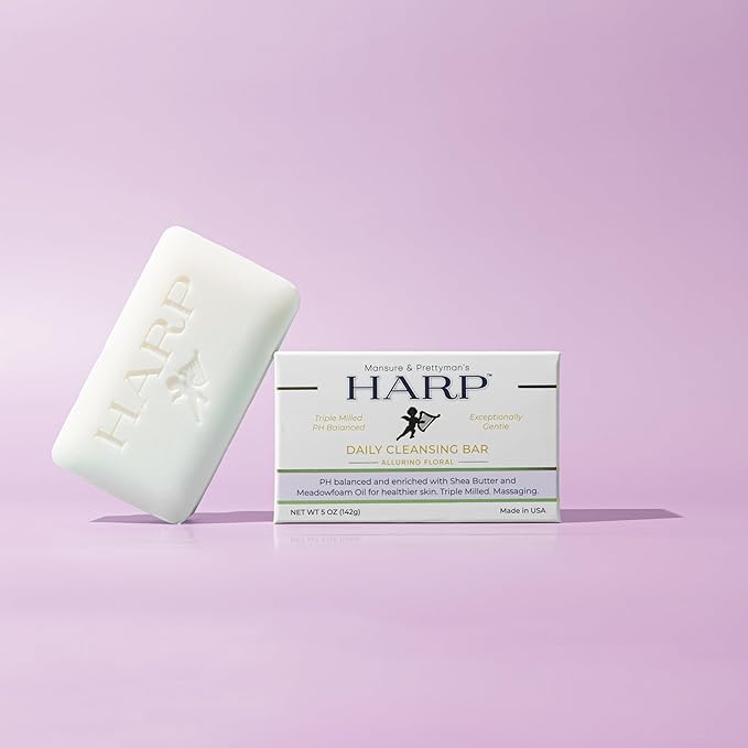 HARP pH-Balanced (5.0-6.0) Body Wash Bar. 100% Syndet. Protects Moisture Barrier For Sensitive, Dry or Irritated skin. + Shea Butter/Borage Oil. Non-Comedogenic. VANILLA LAVENDER FRAGRANCE