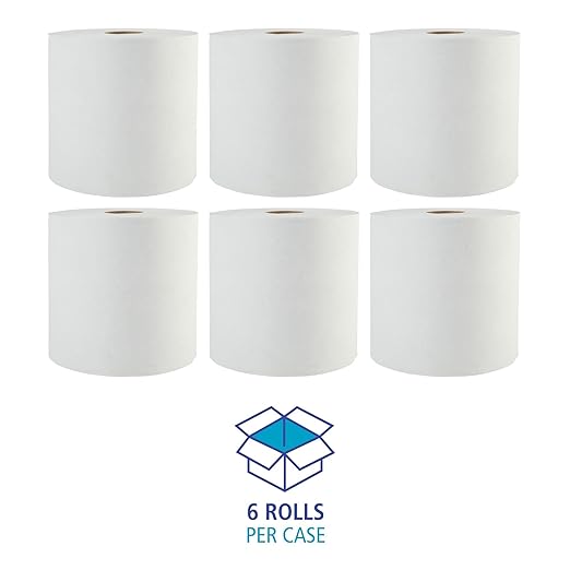 Boardwalk 17GREEN Boardwalk Green Universal Roll Towels, Natural White, 8"x800ft (Case of 6 Rolls)