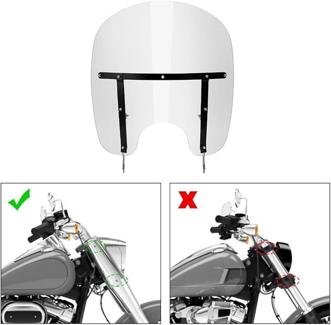 Green-L Clear Windshield Fit for Harley 2000-2017 Heritage Softail Classic Slim Deluxe Fat Boy Motorcycle Windscreen