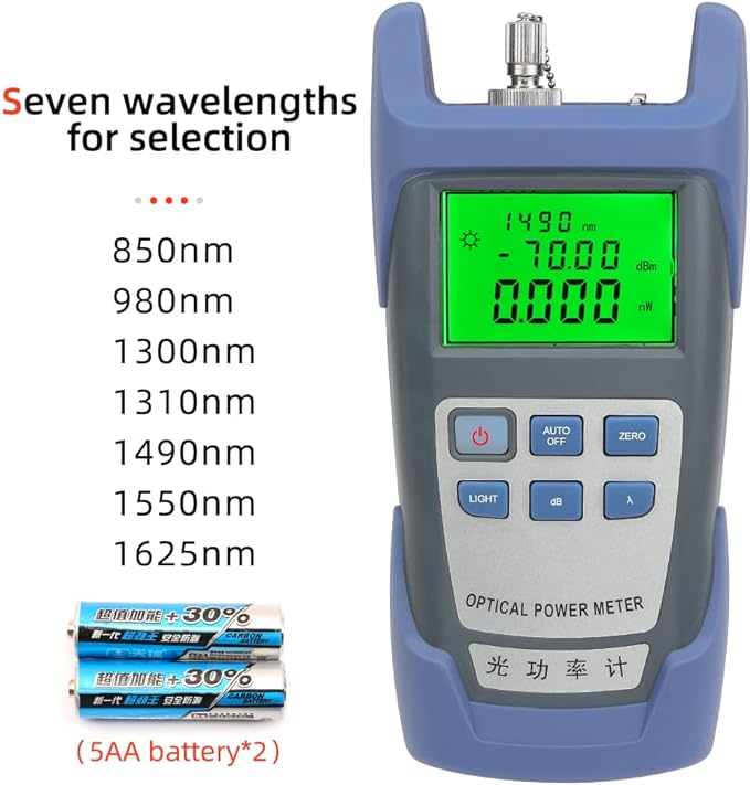 FTTH Fiber Optic Cold Connection Assembly Termination Tools Kit Bag with FC-6S Fiber Cleaver Visual Fault Locator SC FC Connector Optical Power Meter Finder Cable Tester Stripper Tool Dust Free Paper