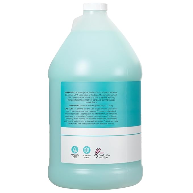 Ginger Lily Farms Club & Fitness Nourishing Body Wash, 100% Vegan & Cruelty-Free, Ocean Breeze Scent, 1 Gallon Refill (Pack of 4)
