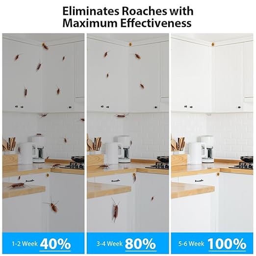 48 Pack Roach Killer Indoor Infestation Roaches Gel Bait Stations, Powerful Cockroach Killer Indoor Home for Roach Infestation, Long-Lasting & Effective Cockroach Gel Bait, Easy to Use & No Mess