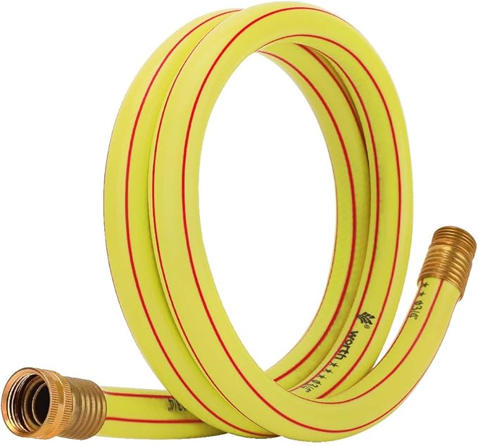 Short Leader Yellow Garden Hose 3/4 in. x 5 ft.-Kink Free, Leakproof, Male/Female, 400PSI Burst -Heavy Duty Durable Flexible Lightweight Water Pipe for Gardening, Lawn Care & Equipment Connection
