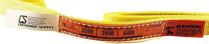 DD Sling. Multiple Sizes in Listing! (USA Made) 1" x 6', 2 Ply, Nylon Lifting Slings, Eye & Eye, Heavy Duty (900 Webbing), 3,200 lbs Vertical, 2,600 Choker, 6,400 Basket (USA Made Nylon) (1"X6')