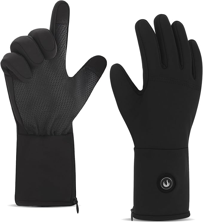 Heated Glove Liners for Men Women - Rechargeable Battery-Powered Electric Heating, Thin Flexible Touchscreen Gloves