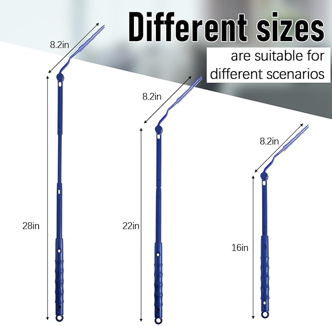 4 Pcs 3 ft Replacement Handles Compatible with Swiffer Duster Refill Adjustable Length Handles Duster Refill Extended Handle Removal Duty (Blue)