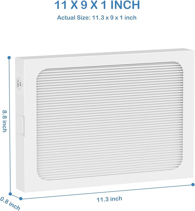 9 x 11 x 1 MERV 13 Replacement Dehumidifier Filter Compatible with Santa Fe Compact70, Ultra70, Element, Compact2, UA 65H dehumidifier Models, 2 Pack
