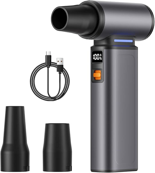 WINGDA Compressed Air Duster Rechargeable Electric Air Duster Portable,100 Gear Stepless Turbo Fan,Mini Air Blower,Dust Blower Cordless for Electronics,Keyboard Cleaning,Car Detailing,PC,Home,Outdoor