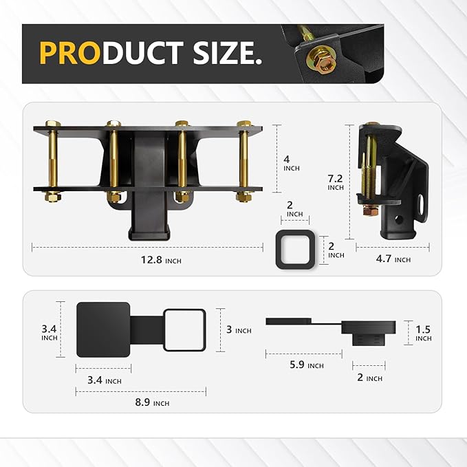 for Jeep Wrangler Tow Hitch Trailer Kit with 4-Pin Wiring Harness Compatible with 2007-2018 Jeep Wrangler JK JKU Hitch Receiver with Cover, 2 Inch Rear Bumper Towing Combo (2/4 Doors Unlimited)