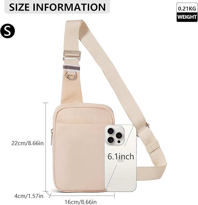 Small Sling Bag for Men and Women with RFID Pocket, Anti Theft Crossbody Chest Bag Casual Travel Bag for Hiking