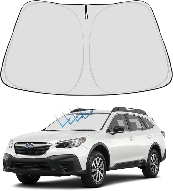 Proadsy Windshield Sun Shade for Subaru Outback 2020-2024 2025 4-Layer Foldable Front Sunshade Protector Sun Visor Blocks UV Rays Keep Car Cooler