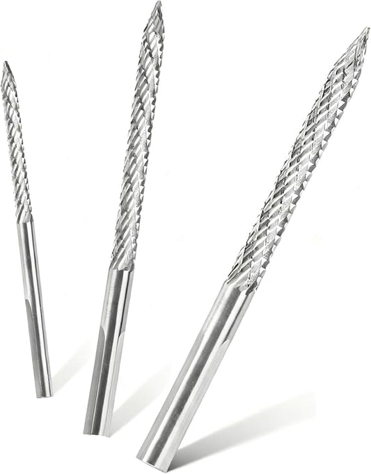 Tire Repair Drill Bits, 3-Piece Professional Kit with 1/8” 3/16” 1/4” Sizes, High-Speed Steel for Rubber Cleaning & Plug Installation（CB-M03H）