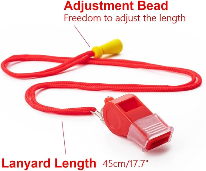 12 Pack Sport Whistles with Lanyar for Coaches, Referees and Officials, Loud Crisp Sound