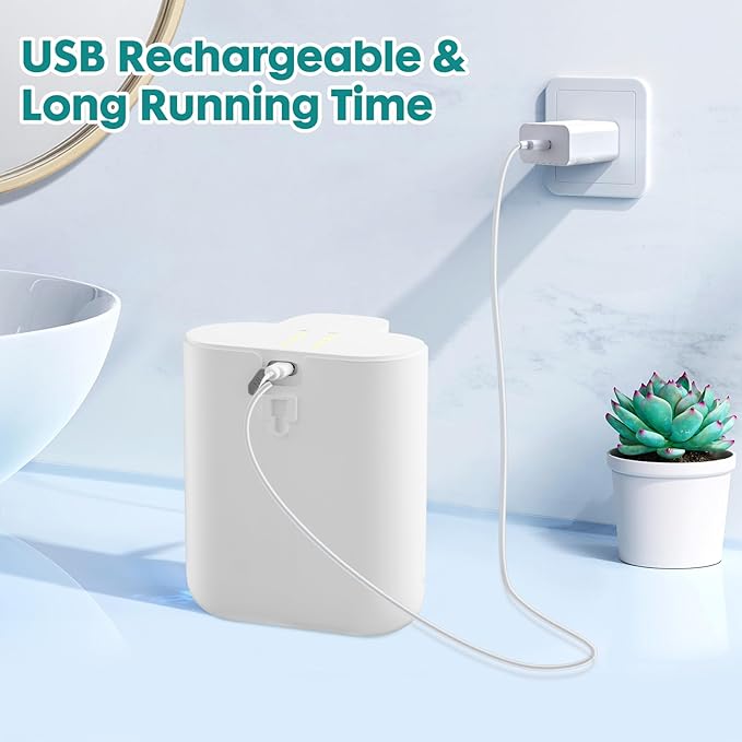 Automatic Soap Dispenser, 17oz/500ML Large Capacity Touchless Foaming Hand Soap Dispenser with 4 Foam Adjustments, Rechargeable for Kitchen, Bathroom, Wall Mount or Countertop Use (White)