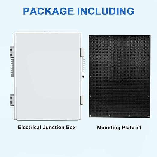 Electrical Box, Outdoor Electrical Junction Box IP65 Waterproof ABS Plastic Enclosure Project Box with Internal Mounting Panel Hinged Lid (15.7"x11"x4.1")
