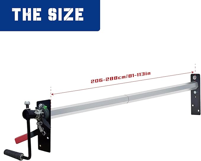 Width from 80" to 110", Hand Crank Tarp Roller Kit,Manual Pull Cab Level Dump Truck Tarp Roller Hexagon Axde equiped with 7" Sponge-Wrapped Handle (NO TARP)