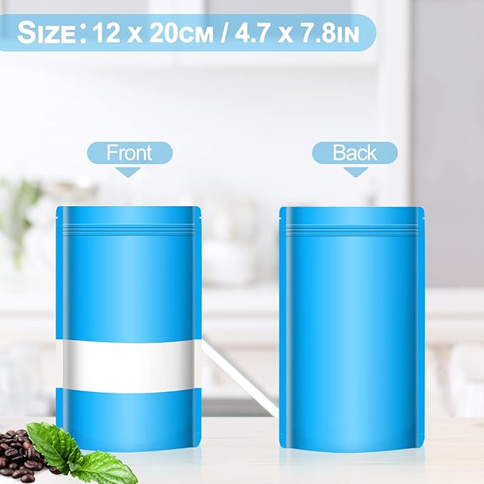 Stand-up Smell-Proof Bags for Small Business Packaging - Candy Food Storage Bag Edible Pouch Bags with Clear Window 100 Pcs Bags for Candy