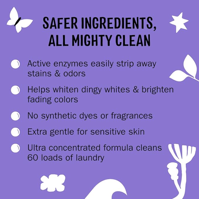 Molly's Suds Super Powder Detergent | Natural Extra Strength Laundry Soap, Stain Fighting | Sensitive Skin | Earth Derived Ingredients | Lavender, 60 Loads