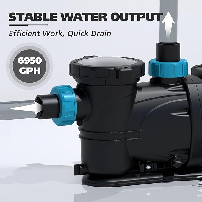 In/Above Ground Pool Pump, High Flow Powerful Self Priming Pool Pump with Timer,2.2 HP 6950 GPH 220V
