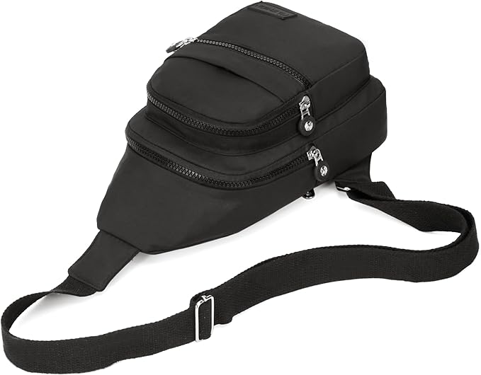 Small Sling Backpack Crossbody Sling Bag for Women, Chest Bag Daypack Fanny Pack Cross Body Bag for Outdoors Hiking Traveling - Black