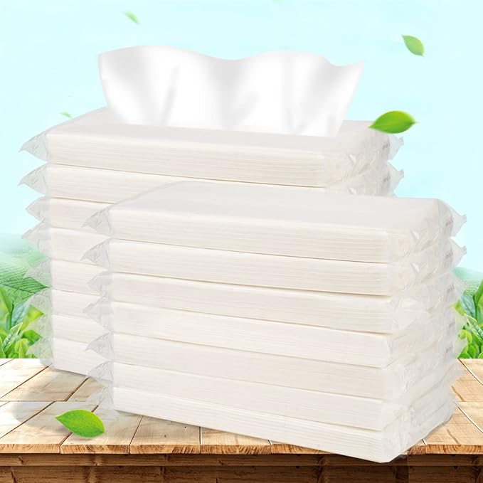Car Tissue Refill, 12 Packs 600 Sheets, Disposable Soft Facial Tissues, Travel Size Pack for Car Visor Tissue Holder or Purse, 50 Sheets per Pack