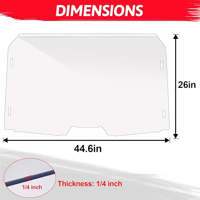 StarknightMT Talon 1000 Windshield (2019-2025), Scratch-Resistant Clear PC Front Windscreen Compatible with Talon 1000X/1000R/1000X4 UTV Accessories
