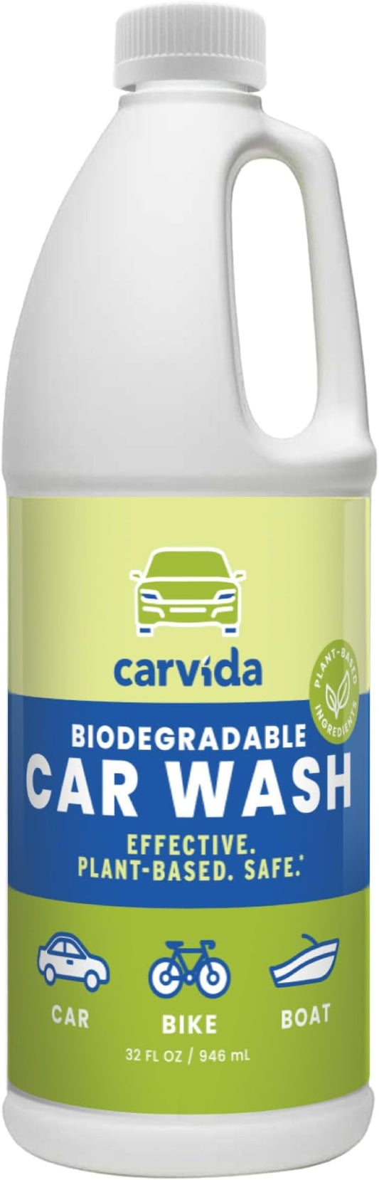 Biodegradable Car Wash, Non-Toxic, Low-Foam, Environmentally-Friendly Plant-based Concentrate, 32oz