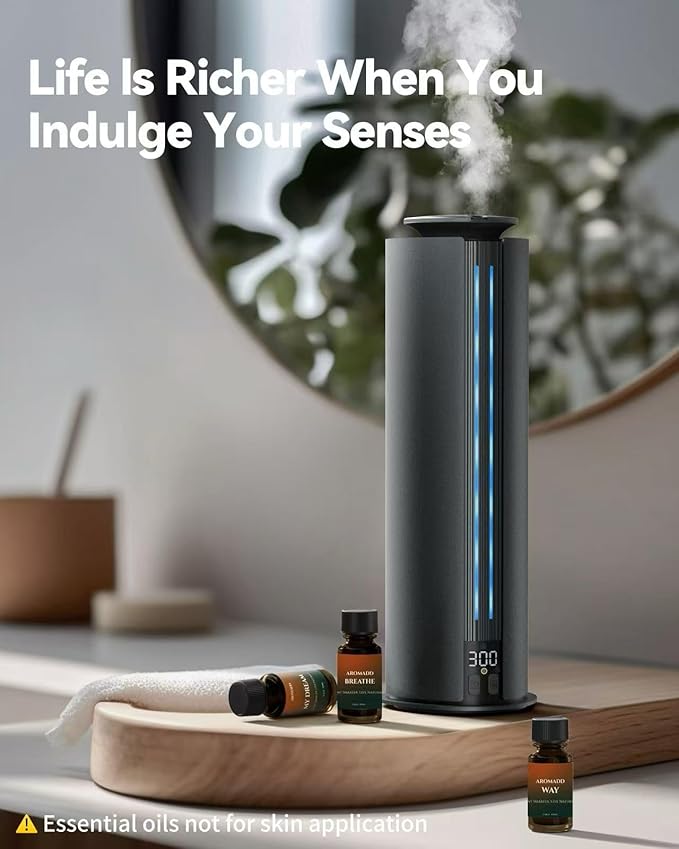 1800 Sq Ft Waterless Diffuser, 100ml Hotel Collection Diffuser Scent Air Machine for Home Cold Air Essential Oil Diffuser for Large Room Office Quiet (Black)