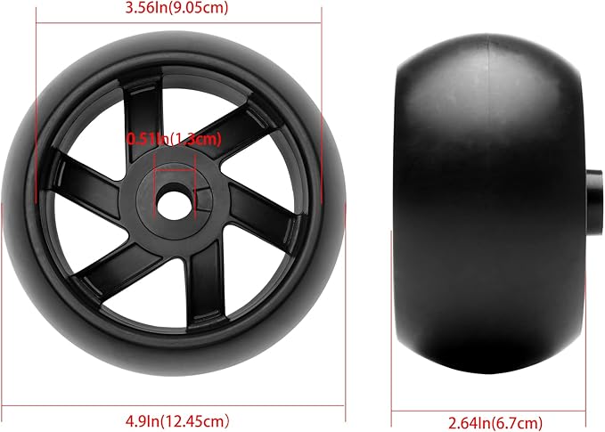 Mower Deck Wheel Kit Set of 4 Compatible with Husqvarna 532174873, 532174873 Craftsman 133957, 174873 Cub Cadet 734-04155 & More 42" 46'' 48'' 50" 52'' and 54" Decks