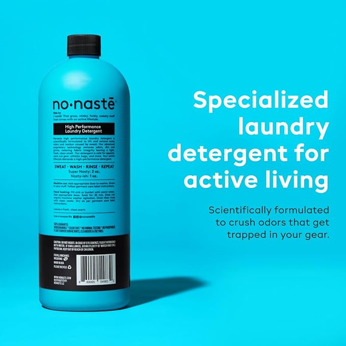 Nonaste Liquid Laundry Detergent - Zen Fresh, 32 Fl Oz (Pack of 1) - Activewear Laundry Detergent for Workout Clothes & More - Scented, Gentle & Color Safe