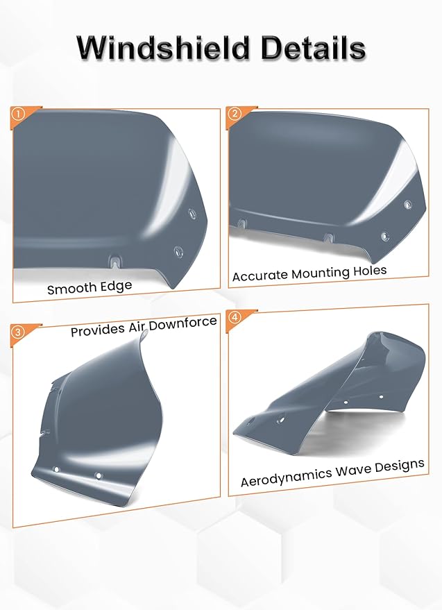 10" Wave Windshield Windscreen Wind Splitter Compatible with Harley Davidson Touring CVO Road Glide FLTRXSE 2023-up,CVO Road Glide ST FLTRXSTSE 2024-up,Road Glide FLTRX 2024-up (Tint)