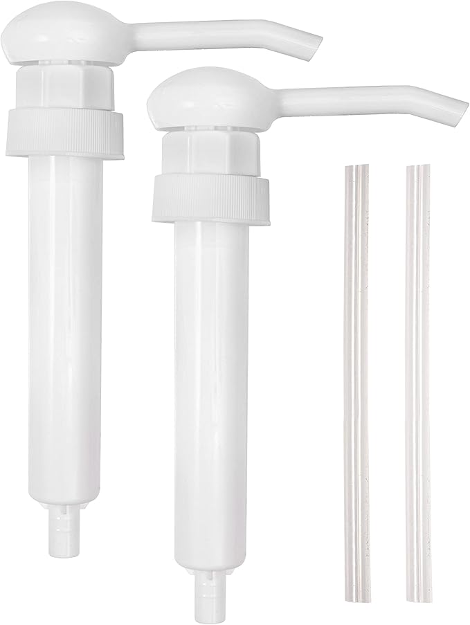 6 Heavy Duty Replacement Pump Dispensers for Gallons & Jugs, Suitable for Shampoo, Conditioner, Paint and Condiments, Includes 6 Six Inch Tubes