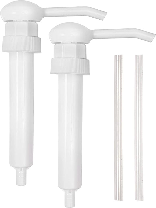 Heavy Duty Replacement Pump Dispensers for Gallons & Jugs, Suitable for Shampoo, Conditioner, Paint and Condiments, 2 Pieces, includes 2 Six Inch Tubes