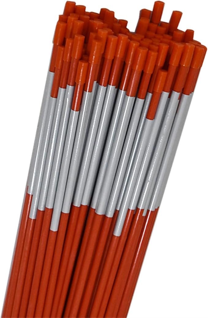 findmall 20PCS 48inch Driveway Markers, 5/16 Diameter Snow Stakes, Orange Reflective Marker for Parking Lots, Walkways