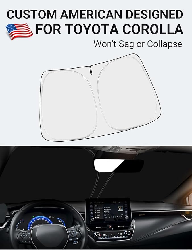 Proadsy Custom Fit Toyota Corolla 2014-2019 Windshield Sun Shade 4-Layer Foldable Front Sunshade Protector Sun Visor Blocks UV Rays Keep Car Cooler