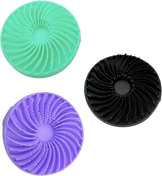 3-Pack Silicone Body Scrubber – Exfoliating Shower Brush for Sensitive Skin, Soft & Durable Body Scrubber for Gentle Cleansing and Relaxing Massage (Black + Teal + Purple)