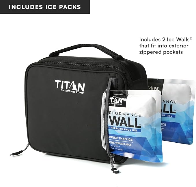 Titan Fridge Cold Lunch Box With 2 350g Ice Walls®, Black Ice