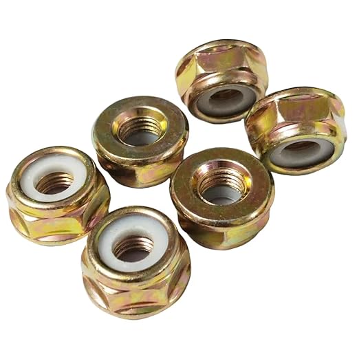 Blade nut, M10 * 1.25 Left-Hand Threaded Flange nut Replacement Part, Used for Lawn Mower Cutting Machine Trimmer Accessories（6 PCS）