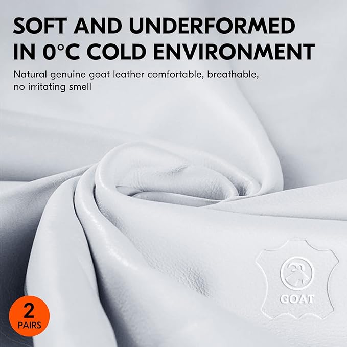 Vgo... 2Pairs 0℃/32°F Winter Leather Work Gloves, Cold Weather Waterproof Safety Work Gloves,Cold Storage or Freezer Use,w/3M Thinsulate Lining(Size XL, Gray, GA7711FW)