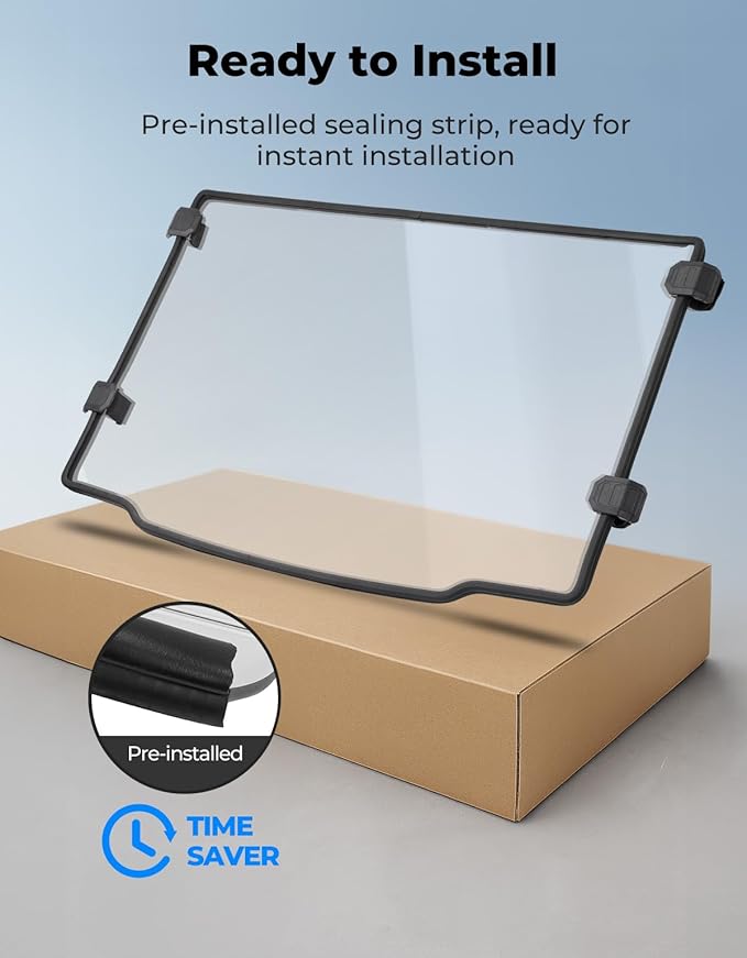 KEMIMOTO Front Windshield Compatible with Ranger Midsize 570 500 SP/Crew 2016-2025, Scratch Resistant PC UTV Windshield Compatible with 2015-2021 Ranger ETX EV Accessories Parts (Not Fit FullSize)