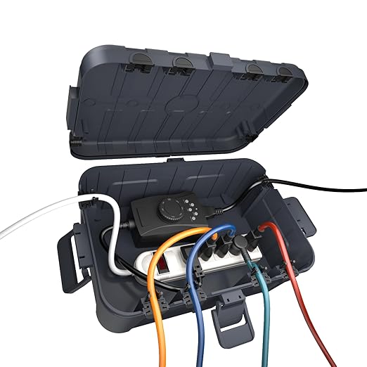 Flemoon IP54 Waterproof Box with Large Capacity Outdoor Weatherproof Box, Gray