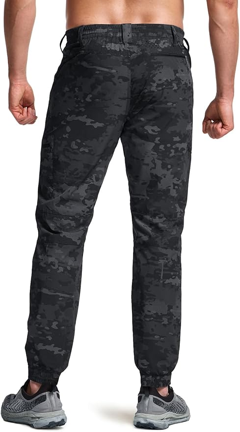 CQR Men's Lightweight Vent Hiking Pants, Water-Resistant & Breathable Sports Outdoor Athletic Pants with Elastic Waist