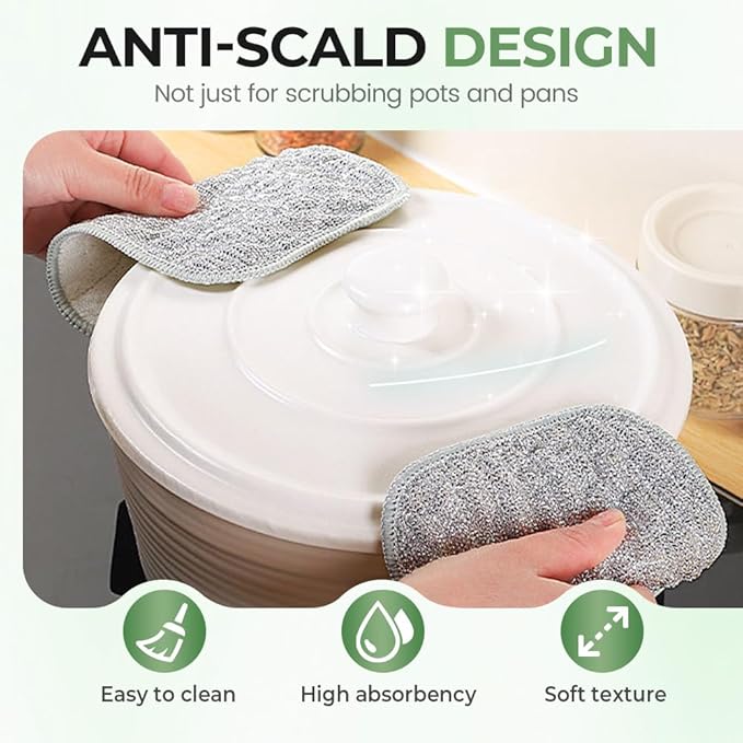 Multipurpose Wire Dishwashing Rags, 2025 New Non Scratch Wire Dishcloth Scrubbing Double Sided Rags, Wire Washing Cloth Dish Rags for Washing Dishes Household Supplies (10)