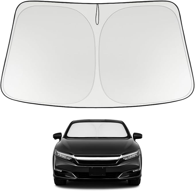 Proadsy 2025 Upgrade Windshield Sun Shade Custom Fit 2017-2021 Honda Clarity 4-Layer Foldable Front Sunshade Protector Sun Visor Blocks UV Rays Keep Car Cooler
