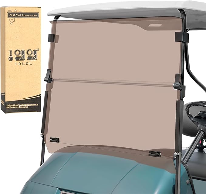 10L0L Tinted Golf Cart Windshield for EZGO TXT/Medalist Gas and Electric 1995-2013, Foldable Golf Cart Windscreen, Anti-UV and Impact Resistant
