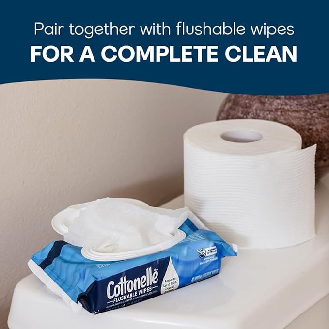 Cottonelle Ultra Clean Toilet Paper, 4 Mega Rolls = 16 Regular Rolls, Packaging May Vary