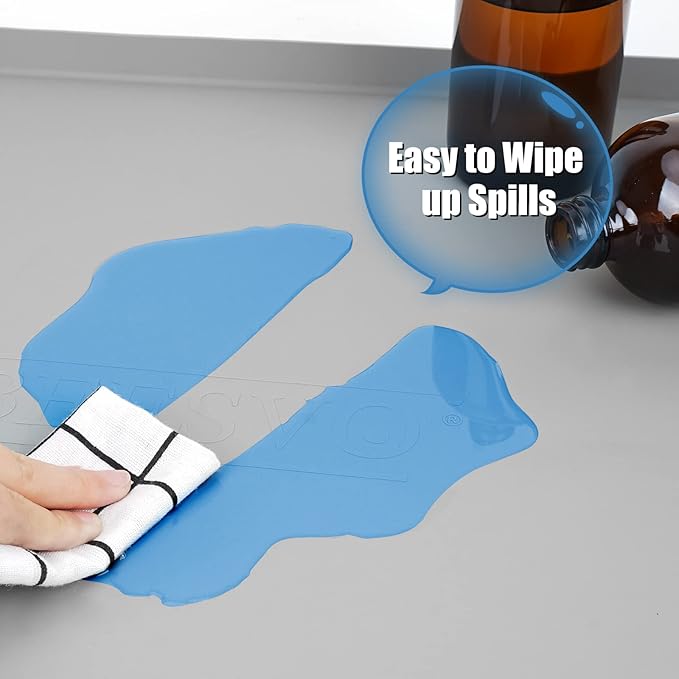 Under Sink Mat for Kitchen Waterproof, 31" x 19" Silicone Under Sink Liner Kitchen & Bathroom Cabinet Protector Mats, Heavy Duty Flexible Under Sink Drip Tray with Lip, Cool Grey