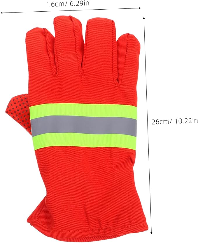 Zerodeko 2 Pairs Flame-resistant Welding Gloves Heat Insulated Firefighter Work Gloves for Emergency Rescue Outdoor Safety Heavy Duty Puncture Resistant Protective Gear